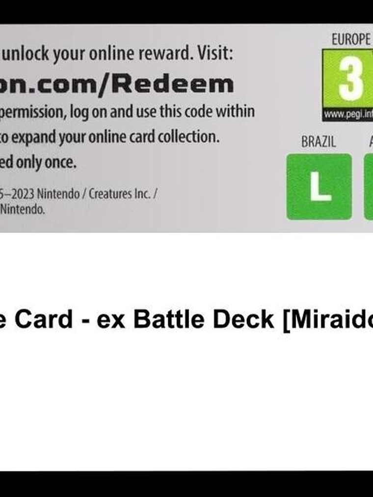 Code Card - ex Battle Deck [Miraidon ex] 1