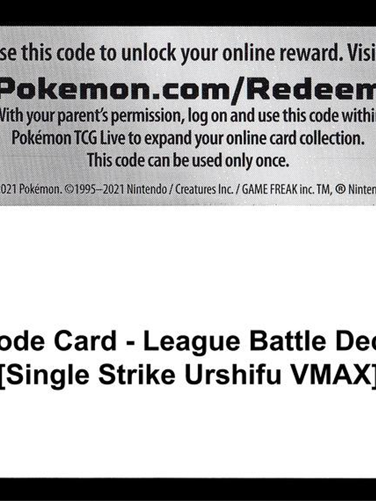 Code Card - League Battle Deck [Single Strike Urshifu VMAX] 1