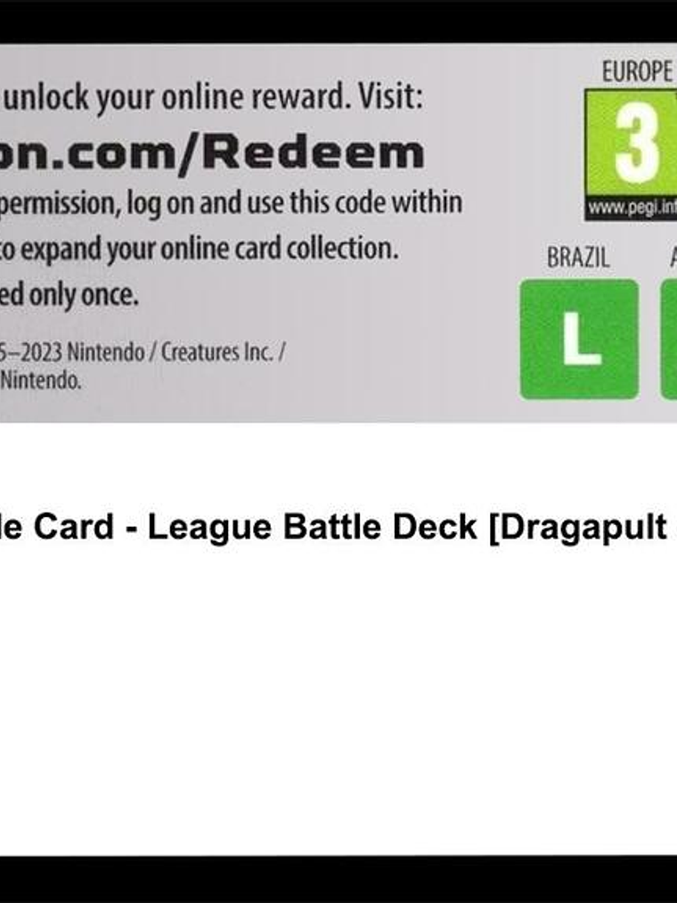 Code Card - League Battle Deck [Dragapult ex] 1