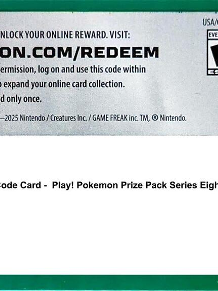 Code Card - Play! Pokemon Prize Pack Series Eight 1