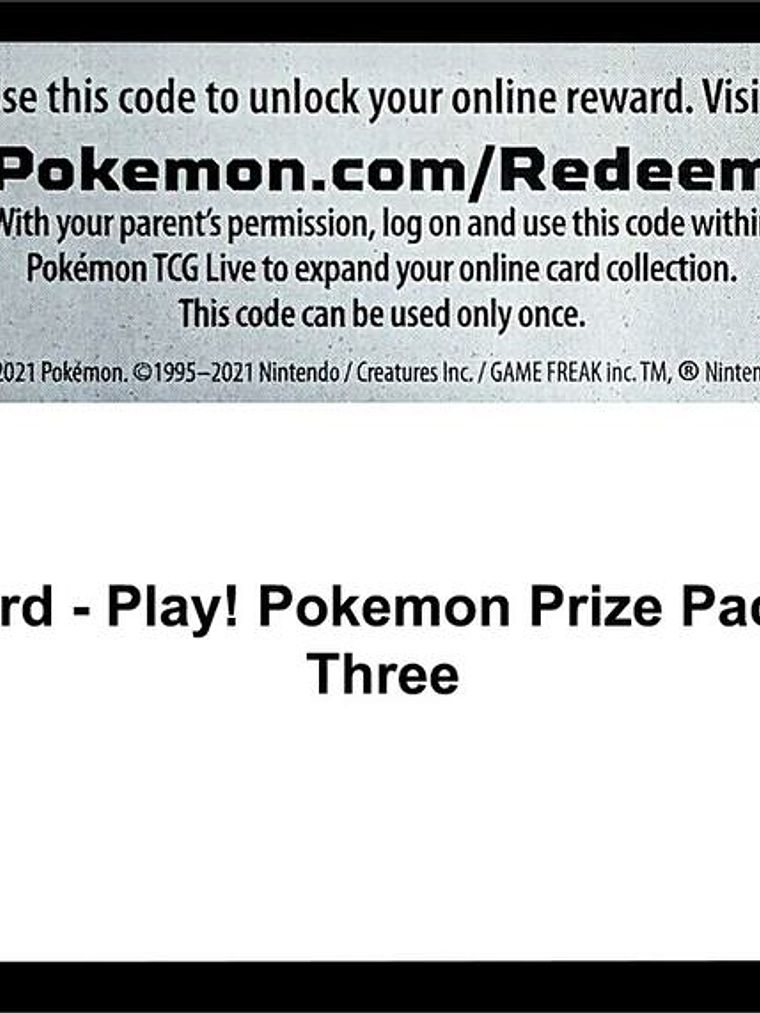 Code Card - Play! Pokemon Prize Pack Series Three 1