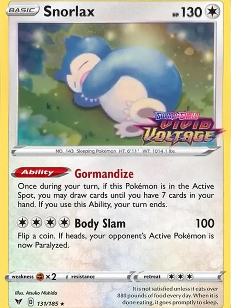 Snorlax (Vivid Voltage Stamped) #131 1