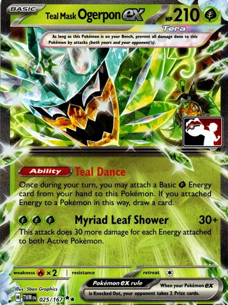 Teal Mask Ogerpon ex (Prize Pack Series 7) #025 1