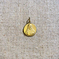 Medalla Escapulario Redondo Virgen del Carmen y Sagrado Corazón de Jesús  — vista 3