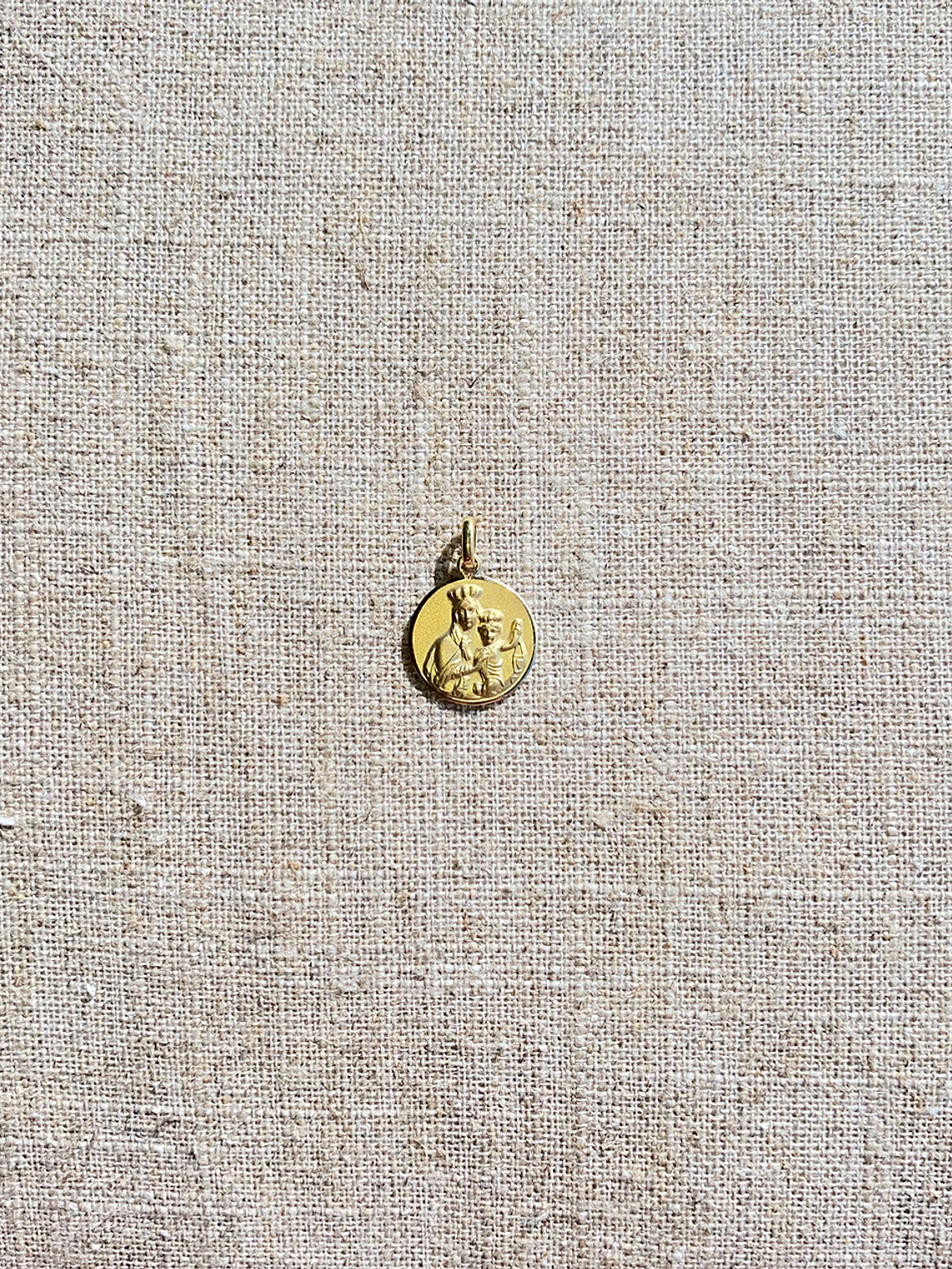 Medalla Escapulario Redondo Virgen del Carmen y Sagrado Corazón de Jesús  2