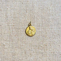Medalla Escapulario Redondo Virgen del Carmen y Sagrado Corazón de Jesús  — vista 1