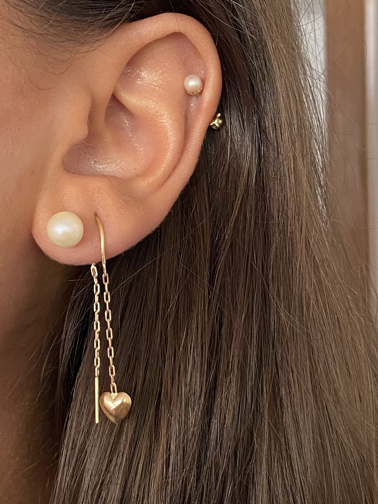 Aro colgante corazón  Oro 2