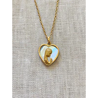 Medalla corazón virgen y nácar  — vista 1