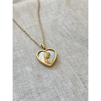 Medalla corazón virgen y nácar  — vista 2