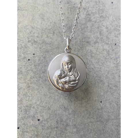 Medalla Virgen con Niño Jesús — Plata 950