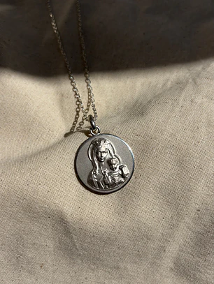 Medallon Escapulario Virgen del Carmen Plata 950