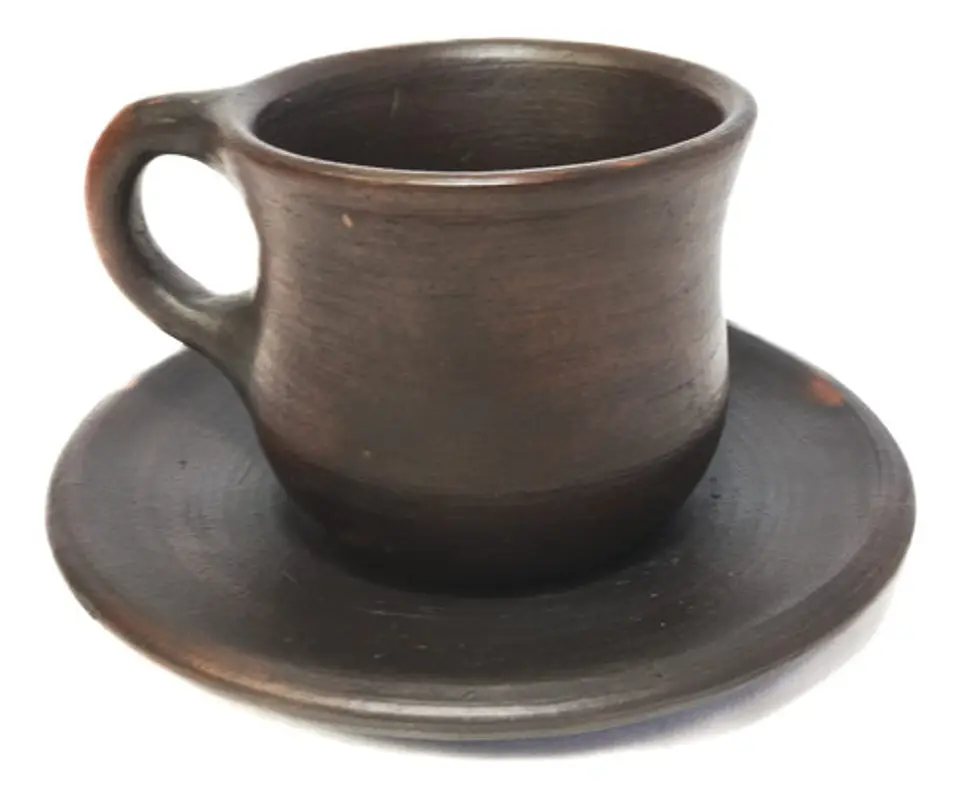 Set Taza Con Plato De Greda ( Pack 4 Unidades ) 3