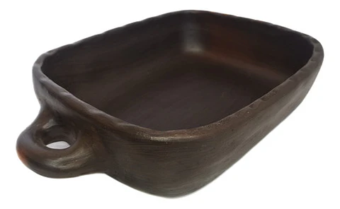 Fuente De Greda Rectangular Con Asas 