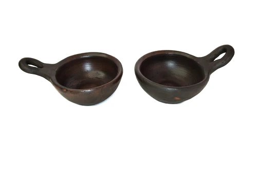 Pocillos De Greda Con Mango 9 Cm ( Pack 6 Unidades )