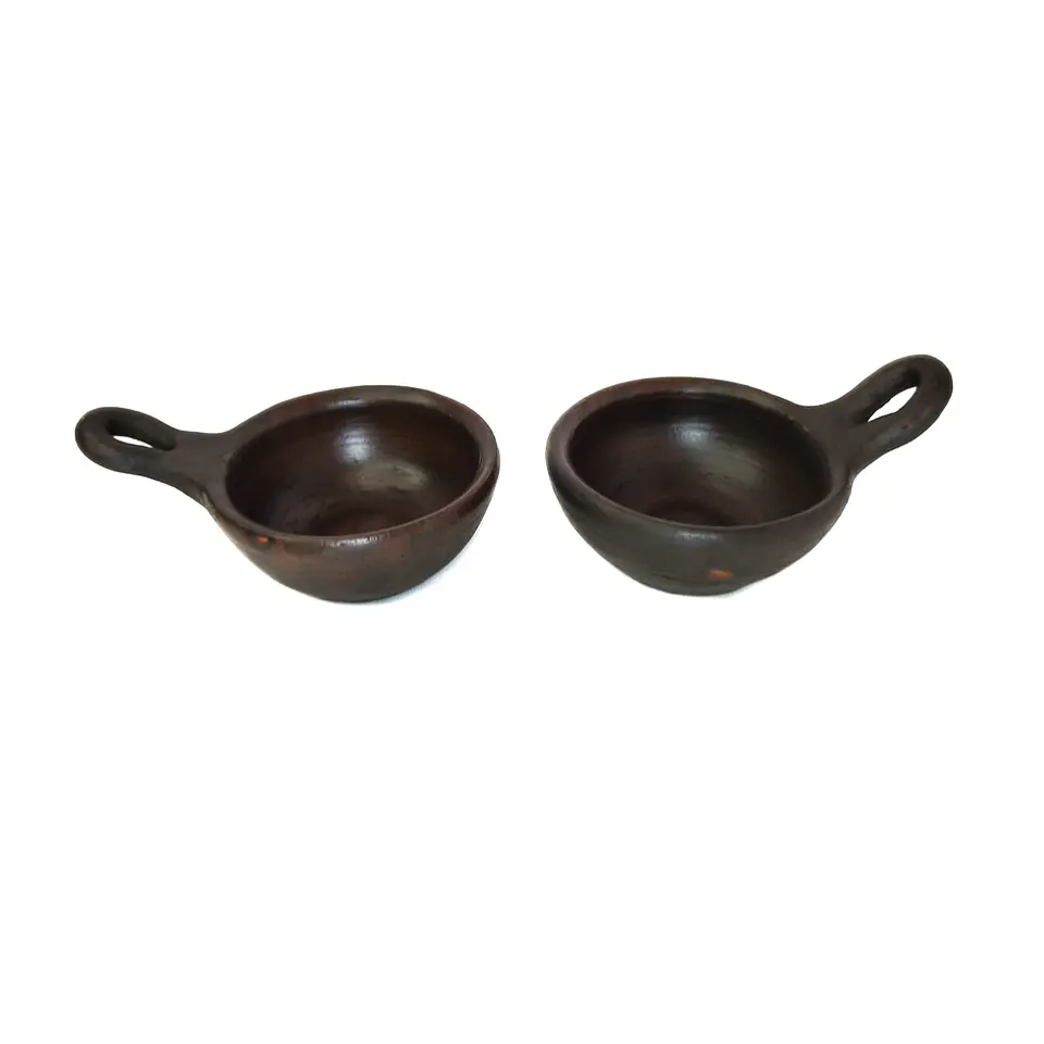 Pocillos De Greda Con Mango 7 Cm ( Pack 12 Unidades ) 1