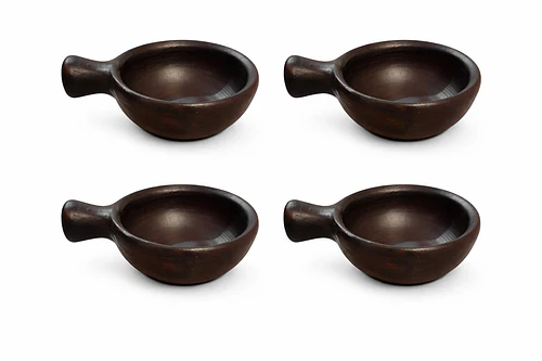 Pocillos de Greda Mango Liso 10 CM ( pack 6 unidades)