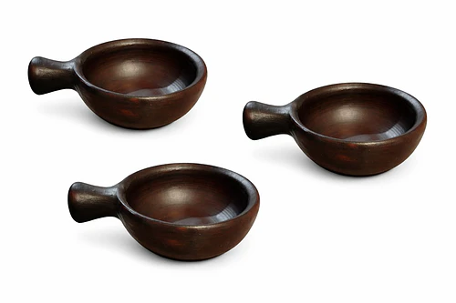 Pocillos de Greda Mango Liso 10 CM ( pack 6 unidades)