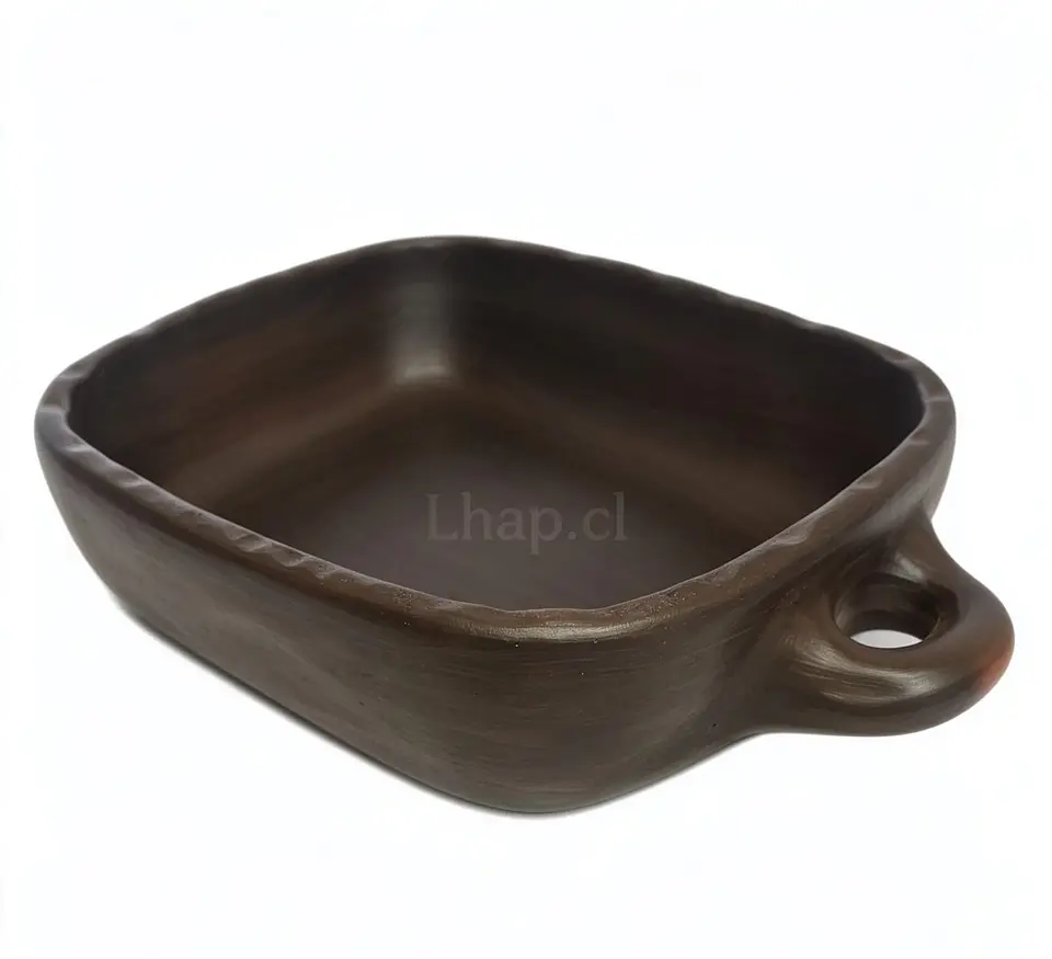 Fuente de Greda Rectangular con Asas de Pomaire 32 cm 4