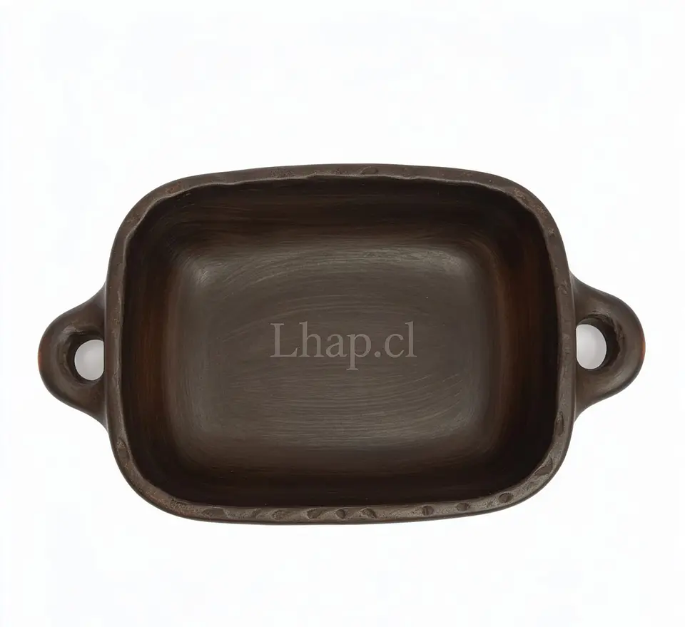 Fuente de Greda Rectangular con Asas de Pomaire 32 cm 6