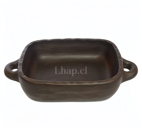 Fuente De Greda Rectangular Con Asas 