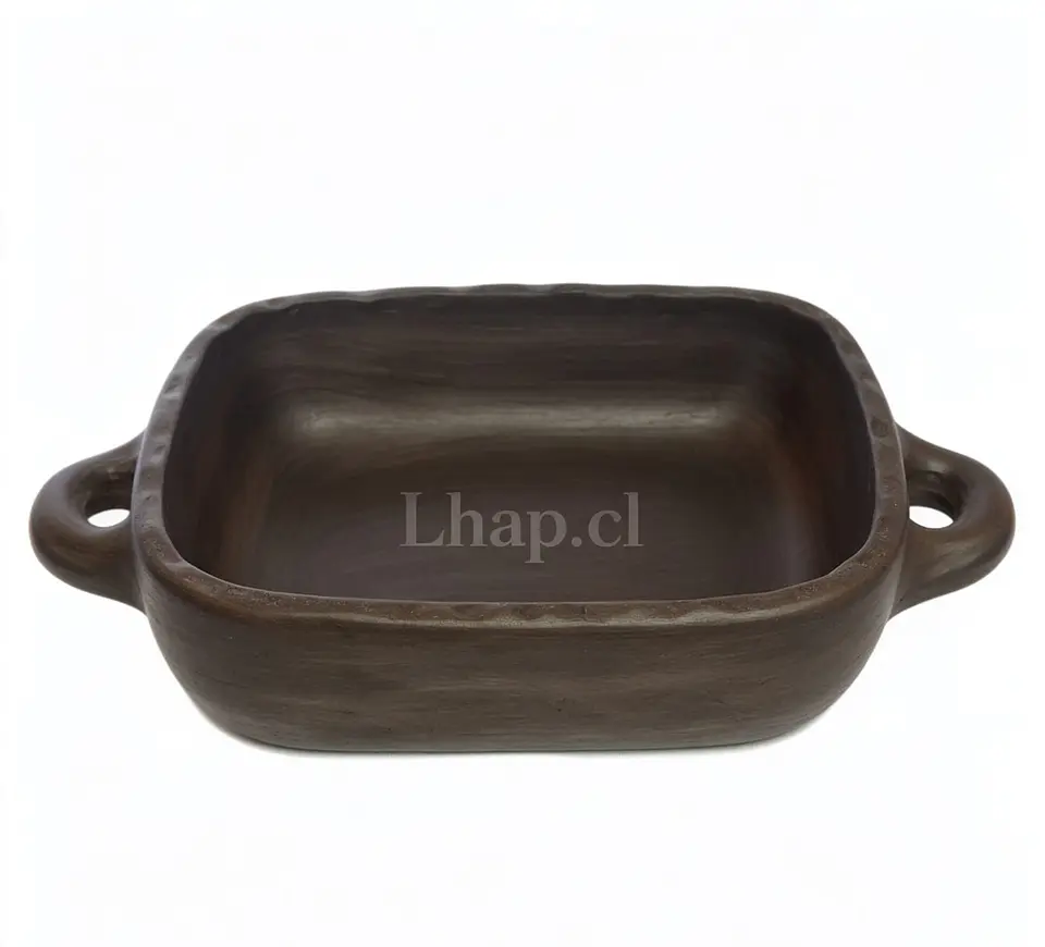 Fuente de Greda Rectangular con Asas de Pomaire 32 cm 1
