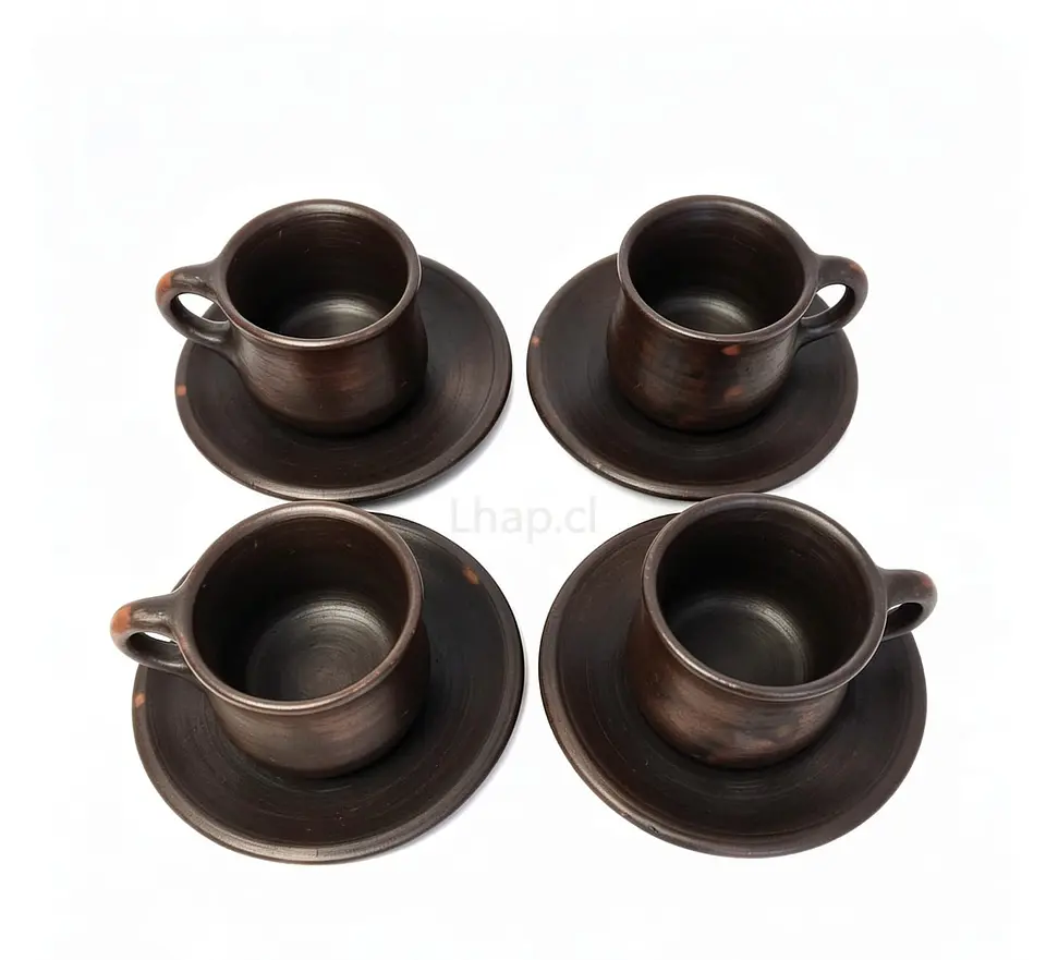 Set de Taza con Plato de Greda de Pomaire (Pack 4 Unidades) 3