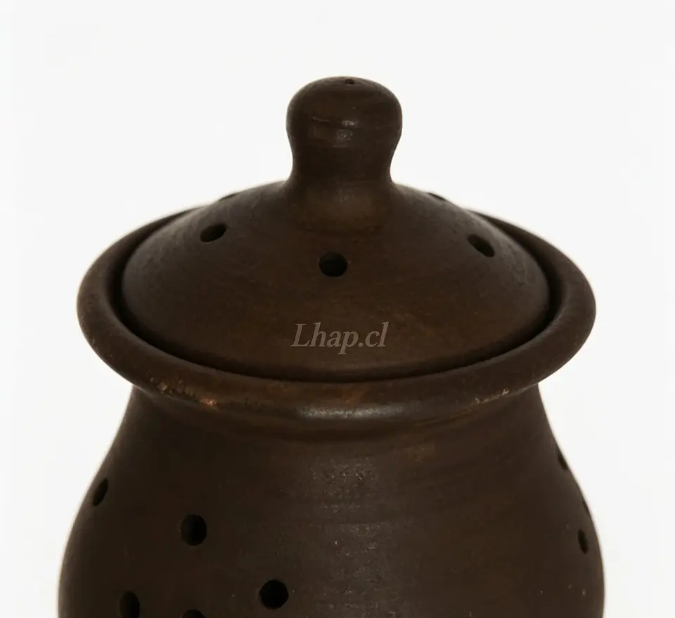 Sahumador de Greda de Pomaire Artesanal con Tapa 2