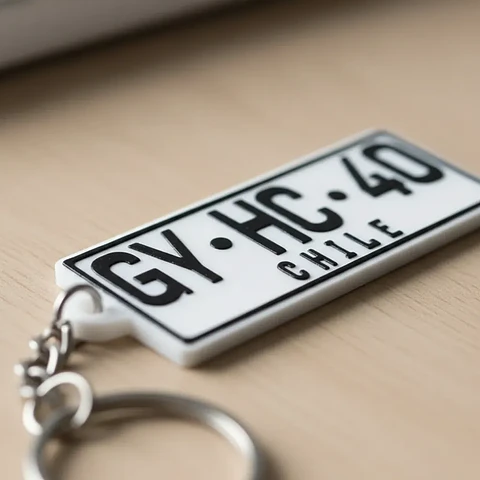 Llavero Patente Chile Personalizado Impresión 3d Auto Moto