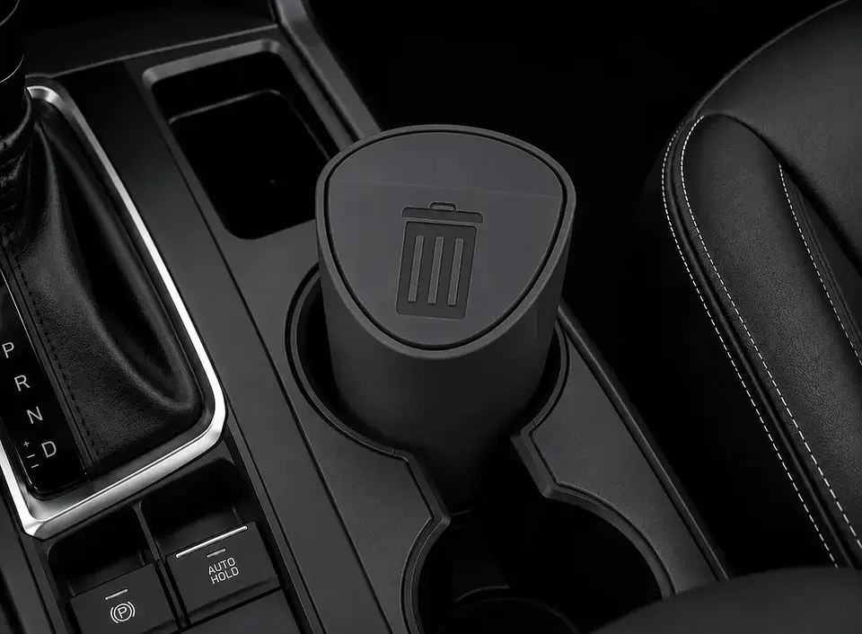 Mini Basurero para Portavasos de Auto - Bote de Basura Inteligente en 3D 4