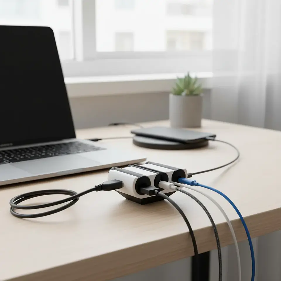 Pack x5 Organizadores de Cables Magnéticos y Giratorios para Escritorio (Impresión 3D) 2