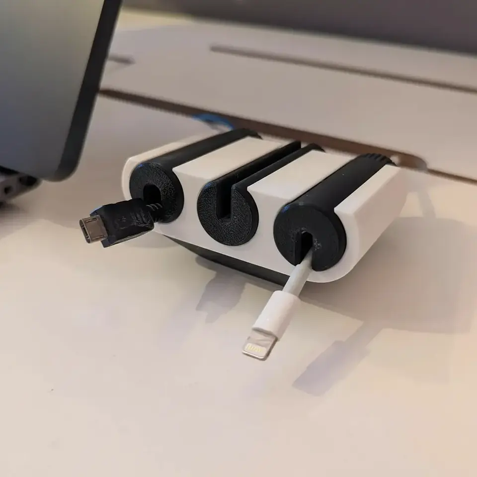 Pack x5 Organizadores de Cables Magnéticos y Giratorios para Escritorio (Impresión 3D) 3