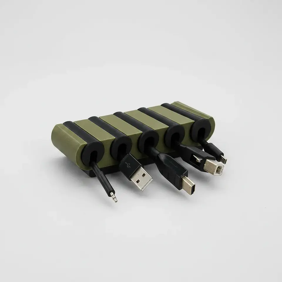 Pack x3 Organizadores de Cables Giratorios de 5 Ranuras (Impresión 3D) 2