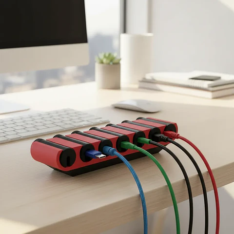Pack x2 Organizadores de Cables Giratorios de 7 Ranuras XL (Impresión 3D)