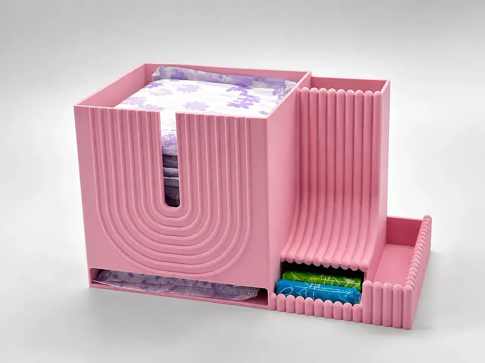 Organizador y Dispensador 3D de Toallas Higiénicas y Tampones 4