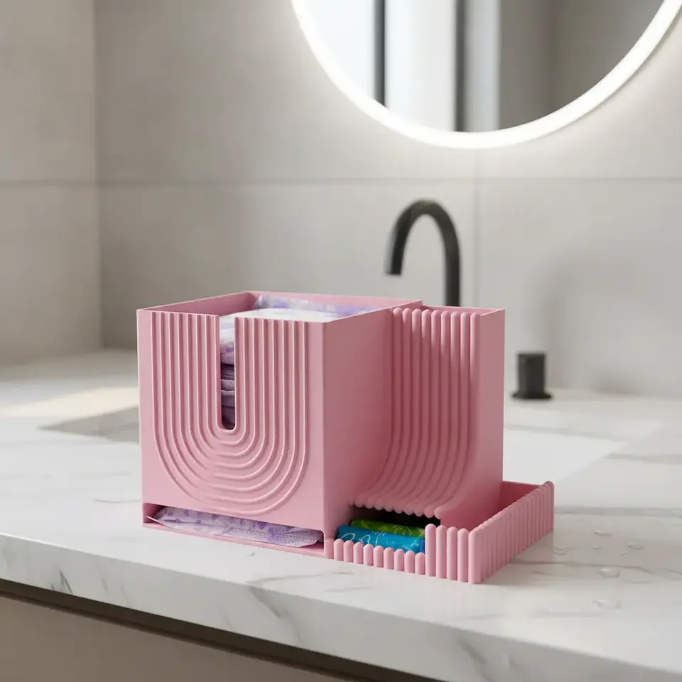 Organizador y Dispensador 3D de Toallas Higiénicas y Tampones 5