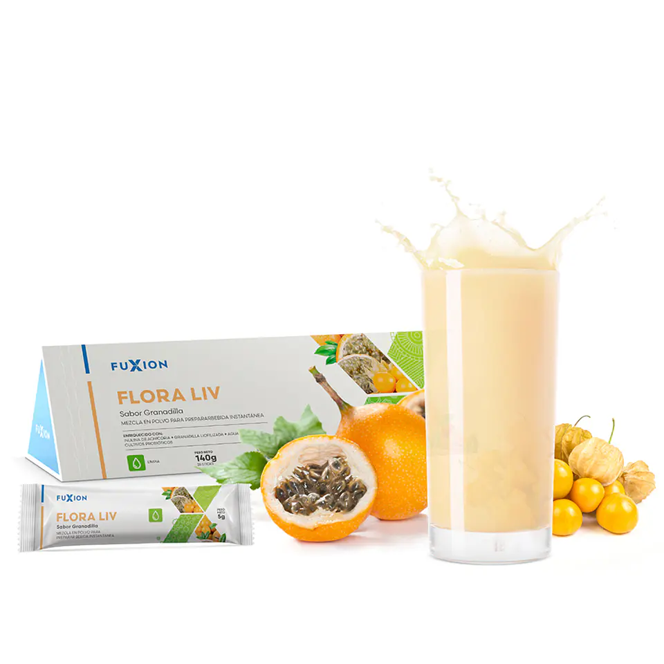 Fuxion Flora Liv - Suplemento de Probióticos y Bienestar Digestivo (28 Sticks) 1