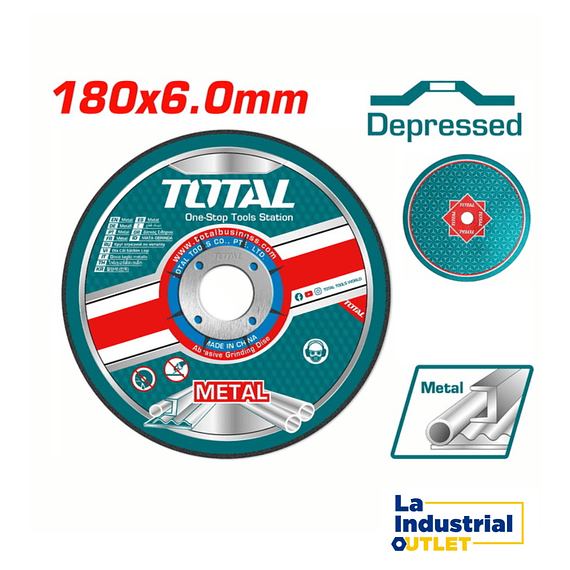 DISCO DESBASTE P METAL ABRASIVO 180MMX6MM TOTAL