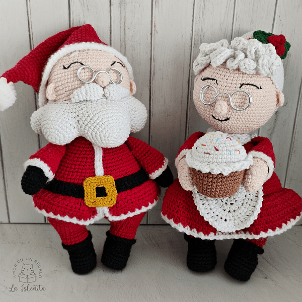 Set Santa Claus amigurumi decoración navidad navideña viejito pascuero papa noel