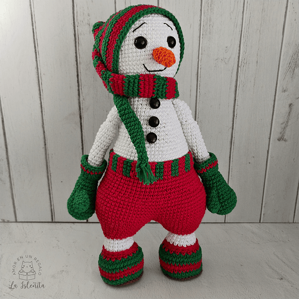 Mono de nieve amigurumi decoración navidad navideña adornos tejidos