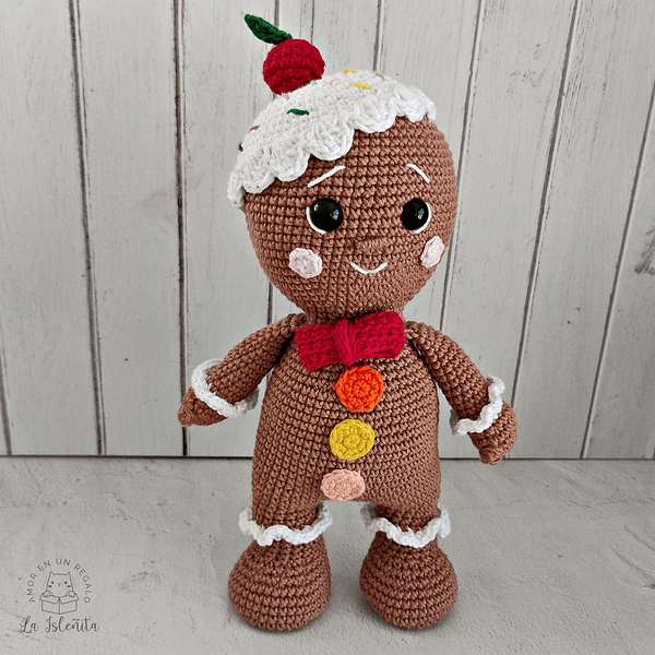 Muñeco galleta de jengibre decoración navideña adornos tejidos navidad