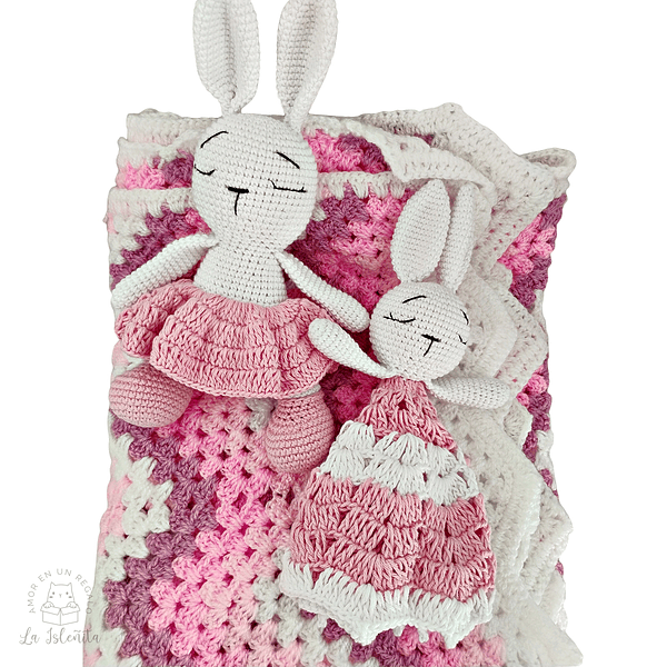 Set manta coneja regalos babyshower regalos nacimiento bautizos bebés apego