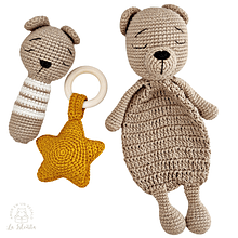Set osito amigurumi regalos babyshower regalos nacimiento bautizos bebés apego