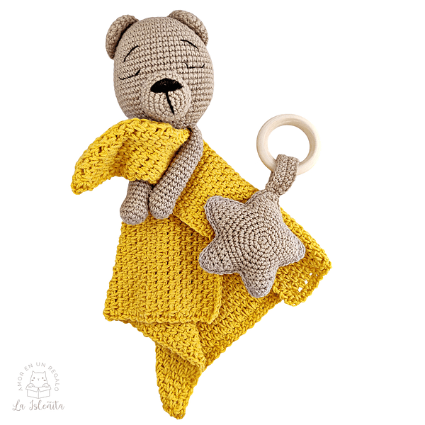 Set manta osito amigurumi regalos babyshower nacimiento bautizos bebés apego