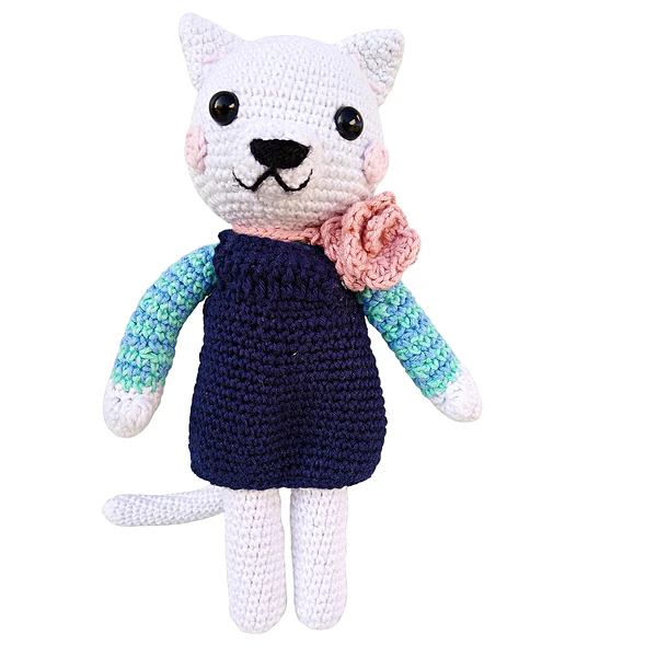 Gata Flor crochet amigurumi juguete tejido gato regalo catlovers