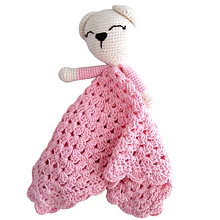 Oso Apego Manta Tejida a Mano para Bebé regalo babyshower bautizo