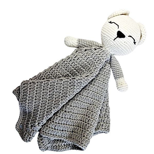 Oso Apego Manta Tejida a Mano para Bebé regalo babyshower bautizo nacimiento