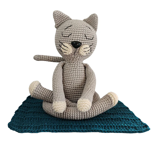 Gato yoga meditación amigurumi animales crochet regalos tejidos