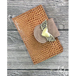 Mini Billetera Cuero Golden Brown