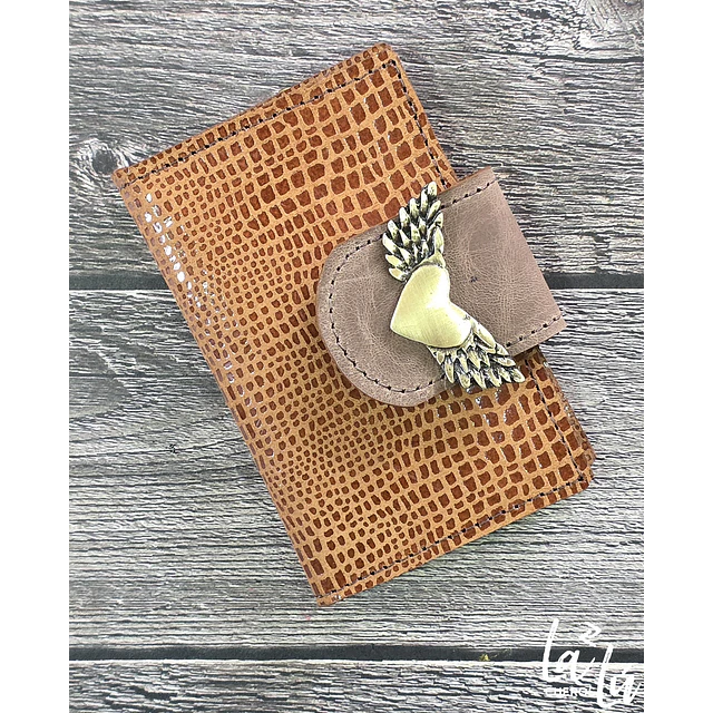 Mini Billetera Cuero Golden Brown