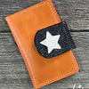 Mini Billetera Cuero Naranja Liso